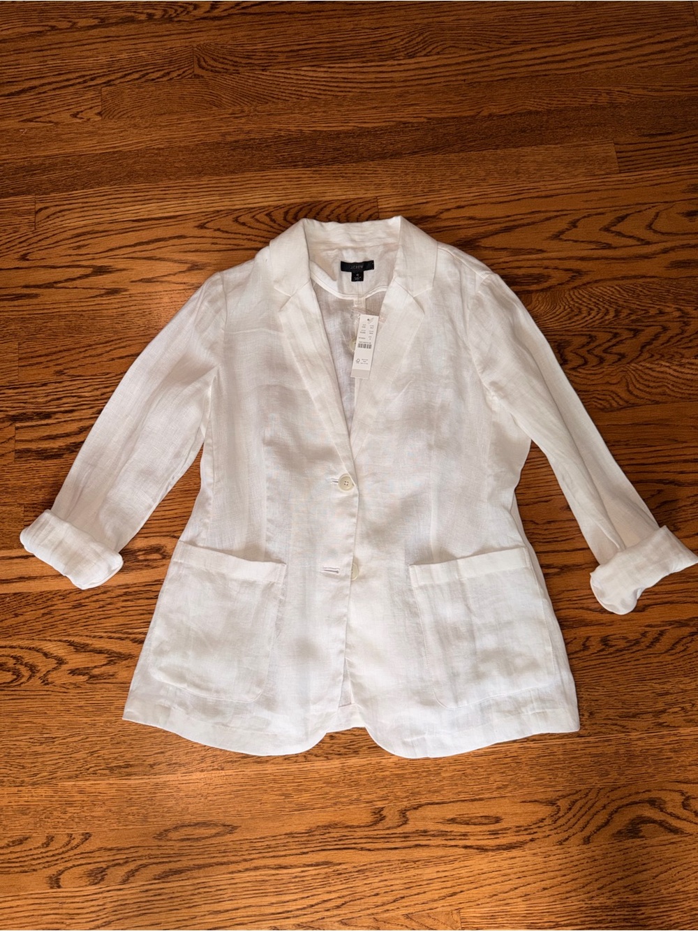 J. Crew White Linen Blazer